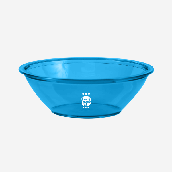 DELUXE PASTIC BOWL IN CLEAR CYAN
