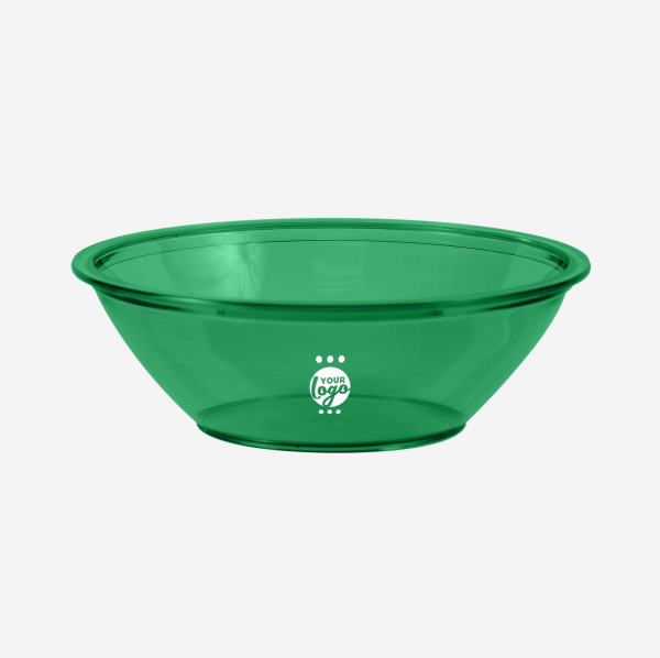 DELUXE PASTIC BOWL IN CLEAR EMERALD GREEN