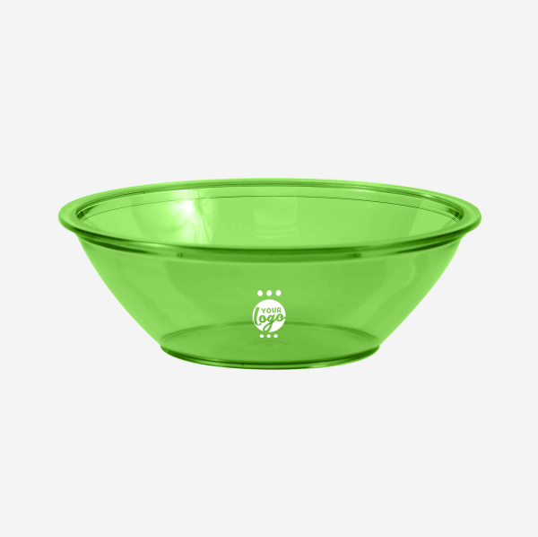 DELUXE PASTIC BOWL IN CLEAR LIME GREEN