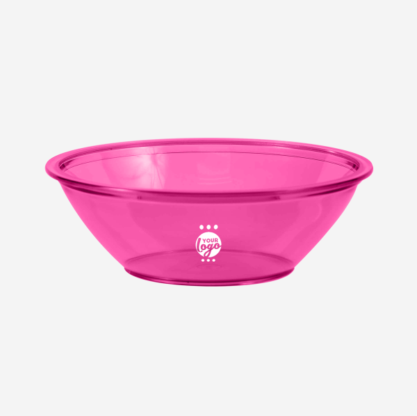 DELUXE PASTIC BOWL IN CLEAR MAGENTA