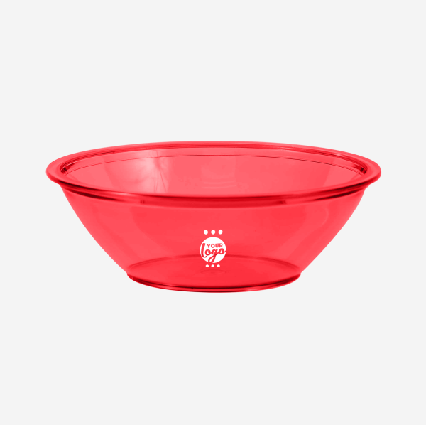 DELUXE PASTIC BOWL IN CLEAR RED