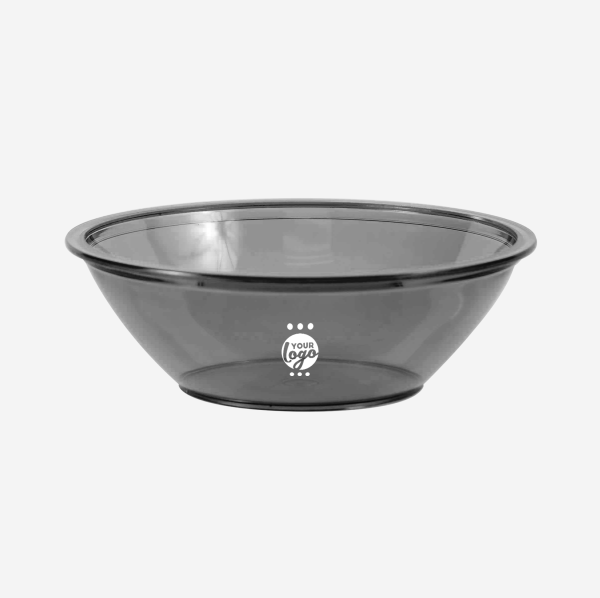 DELUXE PASTIC BOWL IN CLEAR CHARCOAL