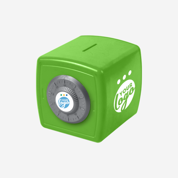KIDDIES SAFE MONEYBOX IN LIME GREEN