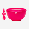 MISO PLASTIC BOWL WITH LID & FORKSPOON IN MAGENTA