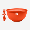 MISO PLASTIC BOWL WITH LID & FORKSPOON IN ORANGE