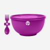 MISO PLASTIC BOWL WITH LID & FORKSPOON IN PURPLE