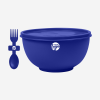 MISO PLASTIC BOWL WITH LID & FORKSPOON IN ROAYL BLUE