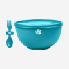 MISO PLASTIC BOWL WITH LID & FORKSPOON IN TURQUOISE