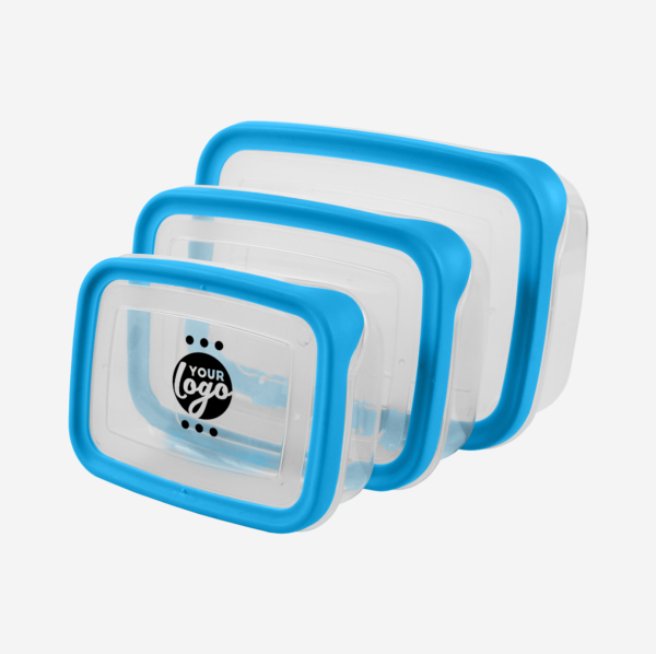 PLASTIC CONTAINER SET IN CYAN