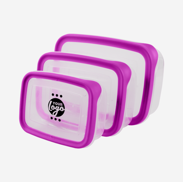 PLASTIC CONTAINER SET IN PURPLE