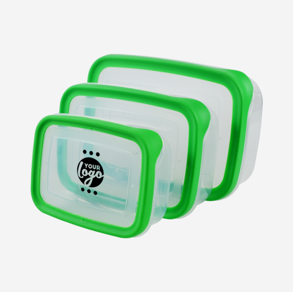 PLASTIC CONTAINER SET IN LIME GREEN