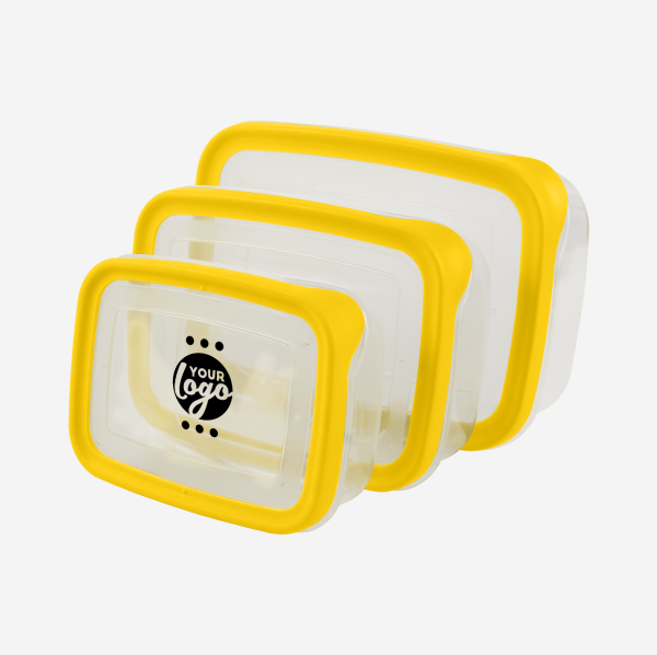 PLASTIC CONTAINER SET IN YELLOW