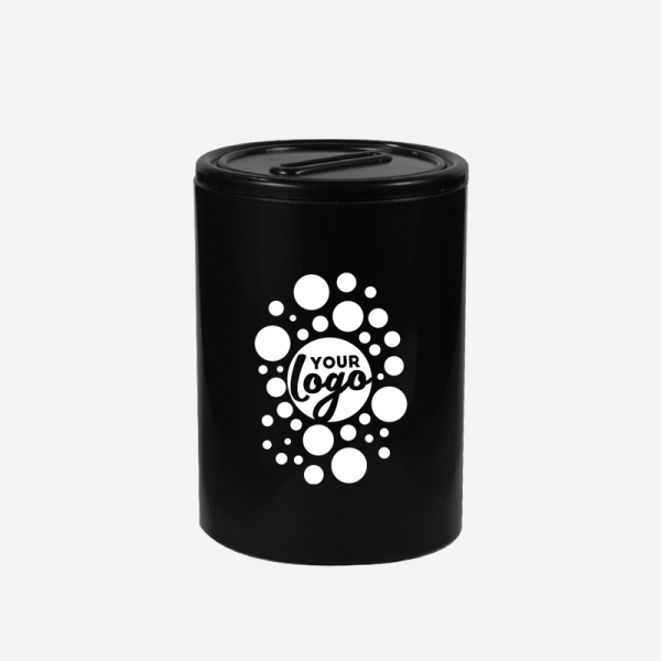 PLASTIC ROUND MONEY BOX BLACK 1