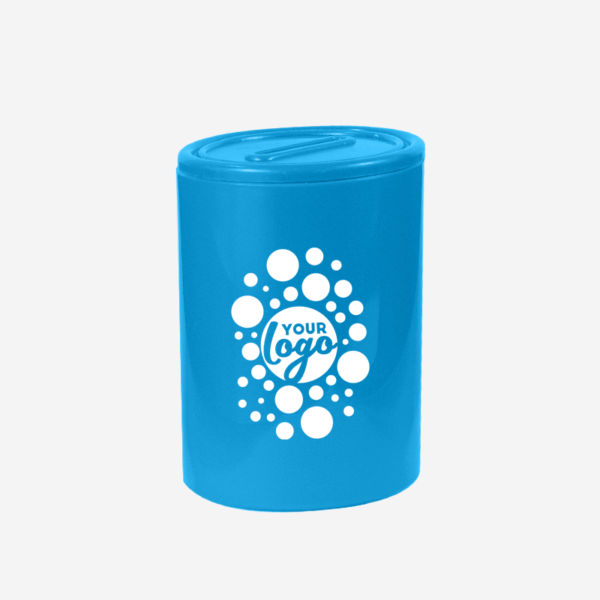 PLASTIC ROUND MONEY BOX Cyan 1