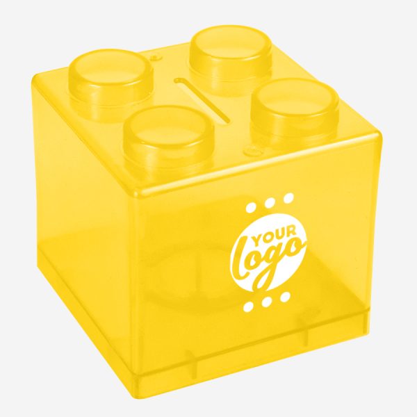 REF 1322 STACKABLE LEGO MONEY BOX PAD PRINT YELLOW