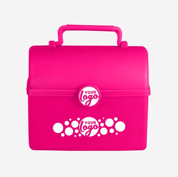 REF 754 TREASURE CHEST SILKSCREEN LUNCHBOX MAGENTA