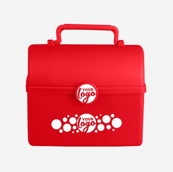 REF 754 TREASURE CHEST SILKSCREEN LUNCHBOX RED