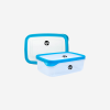 SMALL PLASTIC CONTAINER IN CYAN