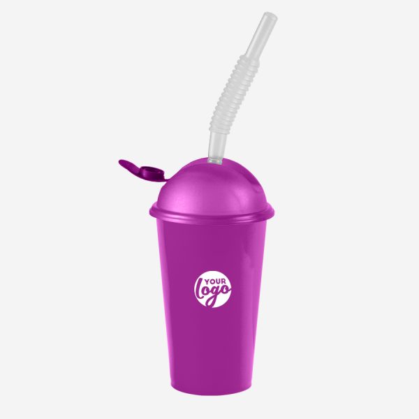 Kiddies Drinking Cup with Cap & Straw - Solid 16 KIDDIES DRINKING CUP PP GRAPE