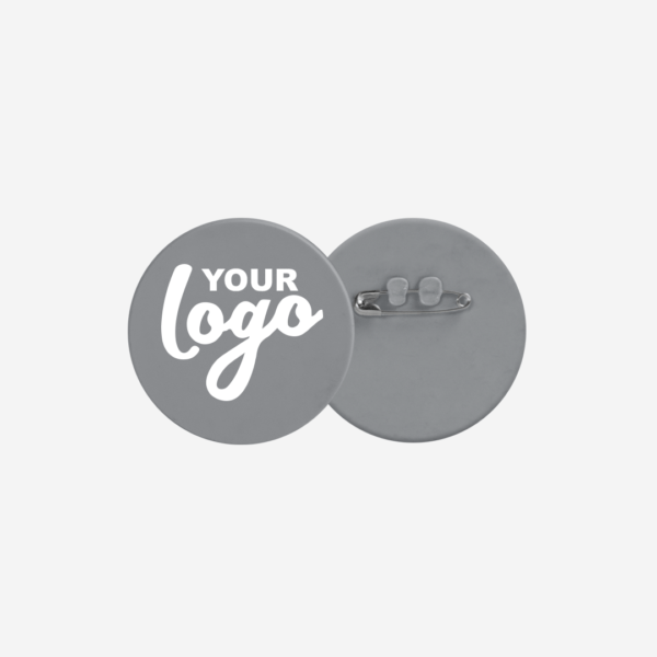 Ref. 102 Round Button Badge 30mm Grey