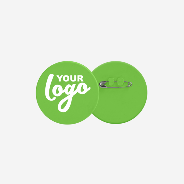 Ref. 102 Round Button Badge 30mm Lime Green