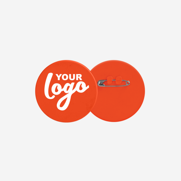 Ref. 102 Round Button Badge 30mm Orange