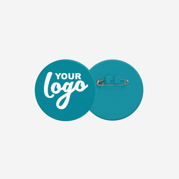 Ref. 102 Round Button Badge 30mm Turquoise