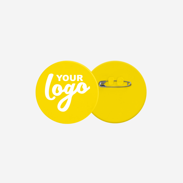 Ref. 102 Round Button Badge 30mm Yellow