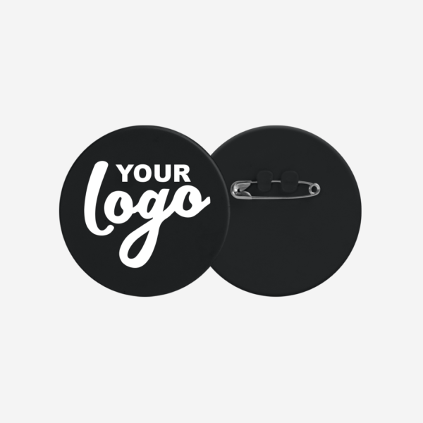 Ref. 104 Round Button Badge 55mm Black
