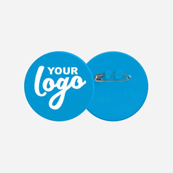 Ref. 104 Round Button Badge 55mm Cyan