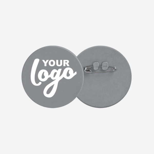 Ref. 104 Round Button Badge 55mm Grey