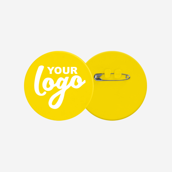 Ref. 104 Round Button Badge 55mm Yellow