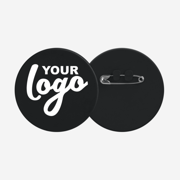 Ref. 106 Round Button Badge 70mm Black