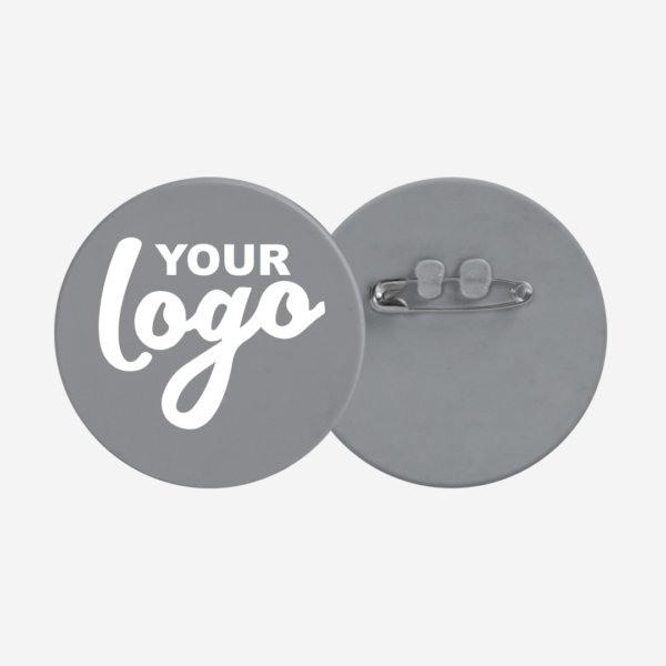 Ref. 106 Round Button Badge 70mm Grey