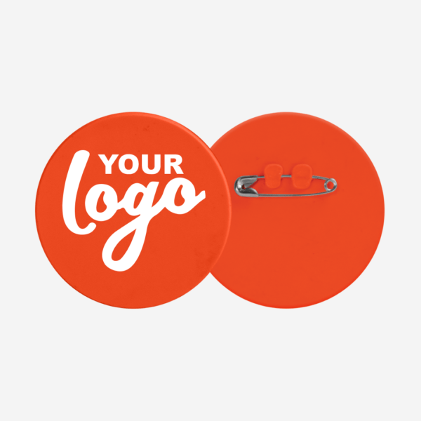 Ref. 106 Round Button Badge 70mm Orange