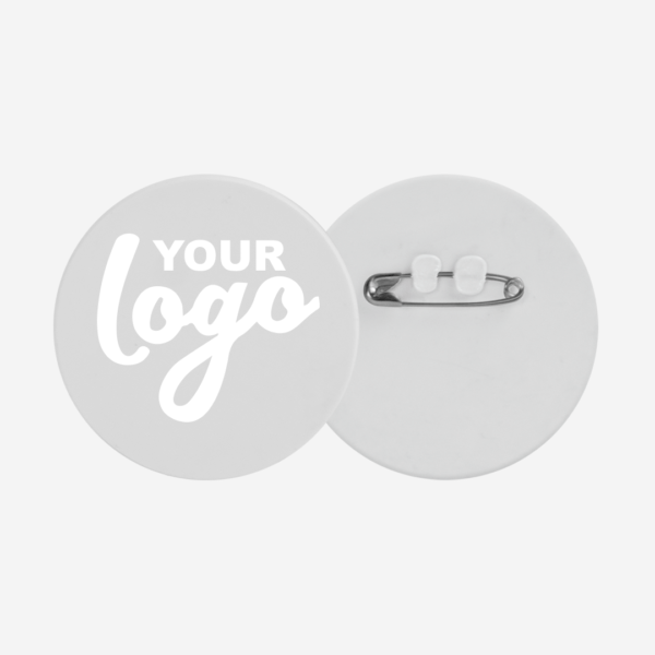 Ref. 106 Round Button Badge 70mm White