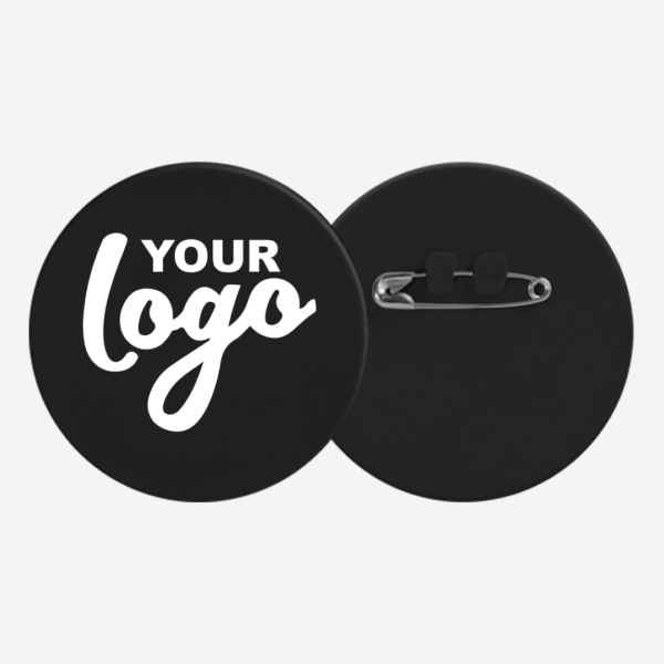 Ref. 107 Round Button Badge 80mm Black