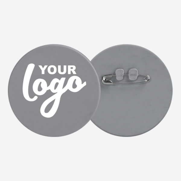 Ref. 107 Round Button Badge 80mm Grey