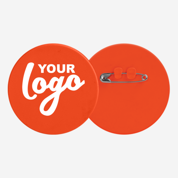 Ref. 107 Round Button Badge 80mm Orange