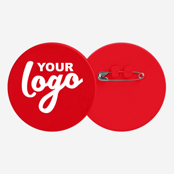 Ref. 107 Round Button Badge 80mm Red