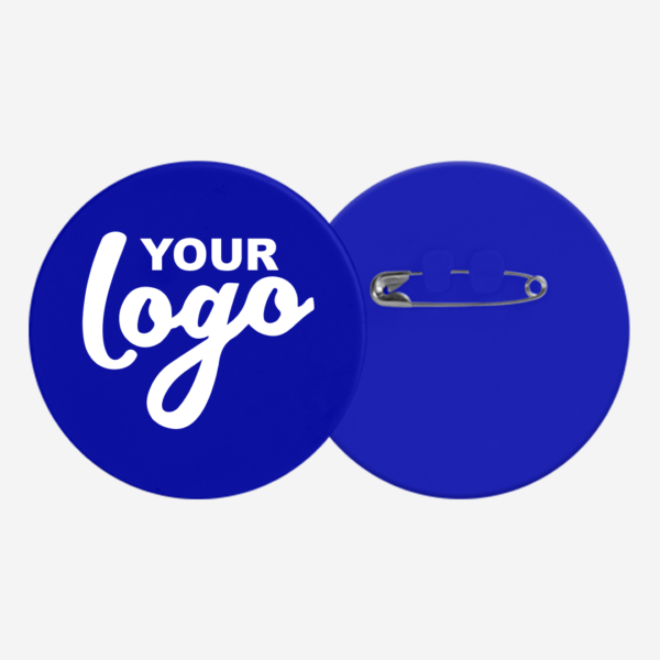 Ref. 107 Round Button Badge 80mm Royal Blue