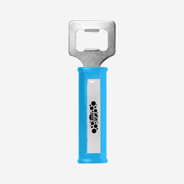 REF BO9 HANDLE BOTTLE OPENER DOMED CLEAR CYAN