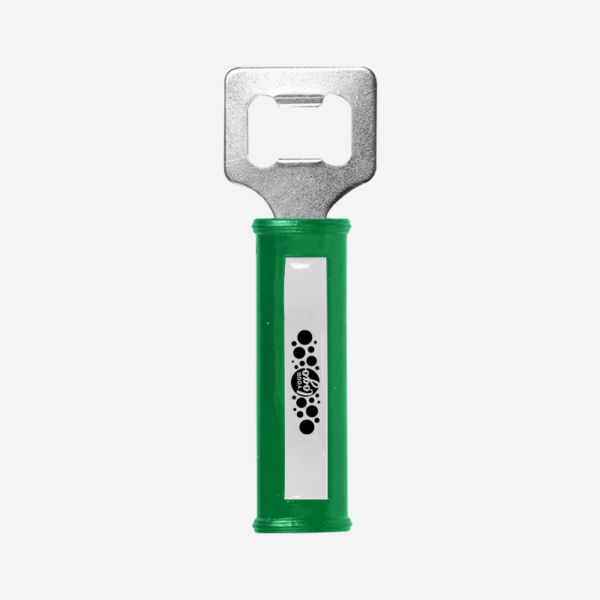 REF BO9 HANDLE BOTTLE OPENER DOMED CLEAR EMERALD GREEN