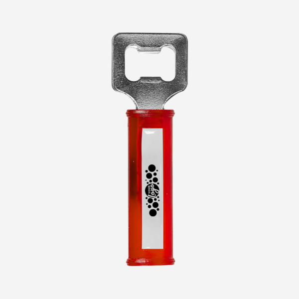 REF BO9 HANDLE BOTTLE OPENER DOMED CLEAR RED