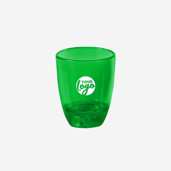 Ref 413 Shot Glasses 25ml Clear Emerald Green