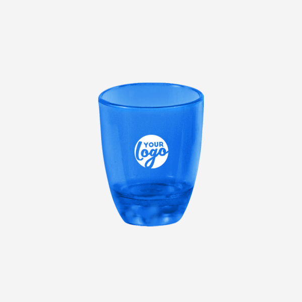 Ref 413 Shot Glasses 25ml Clear Lumo Blue