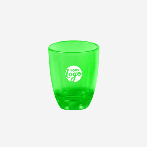 Ref 413 Shot Glasses 25ml Clear Neon Green