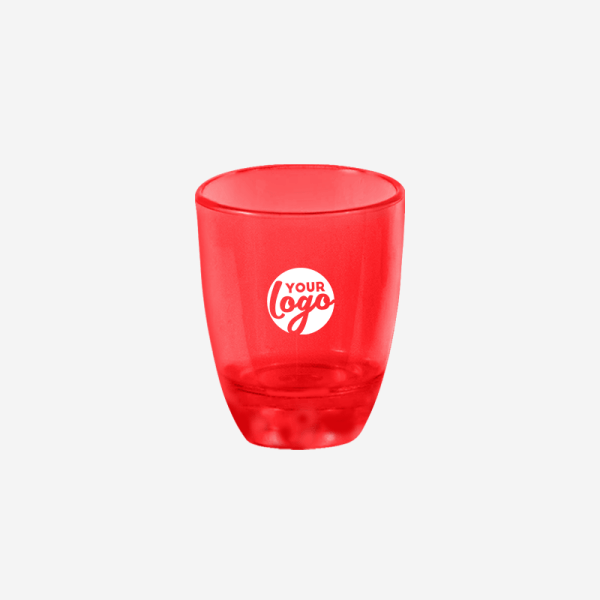 Ref 413 Shot Glasses 25ml Clear Red