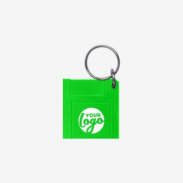 CK29 Floppy Disc Shape Keyring Neon Green Pad