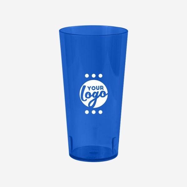 REF 486PS TUMBLER 600ML CLEAR PAD PRINT ROYAL BLUE